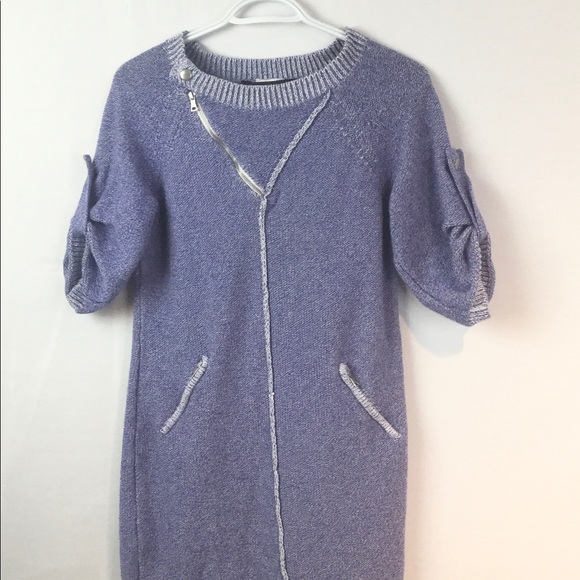 BCBG Maxazria knit sweater dress XS denim look - Picture 1 of 8